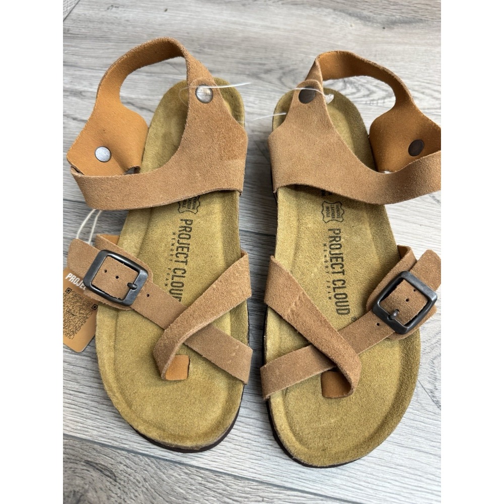 NEW Project Cloud Bailey Brown Leather Wedge Sandals Women Size 7